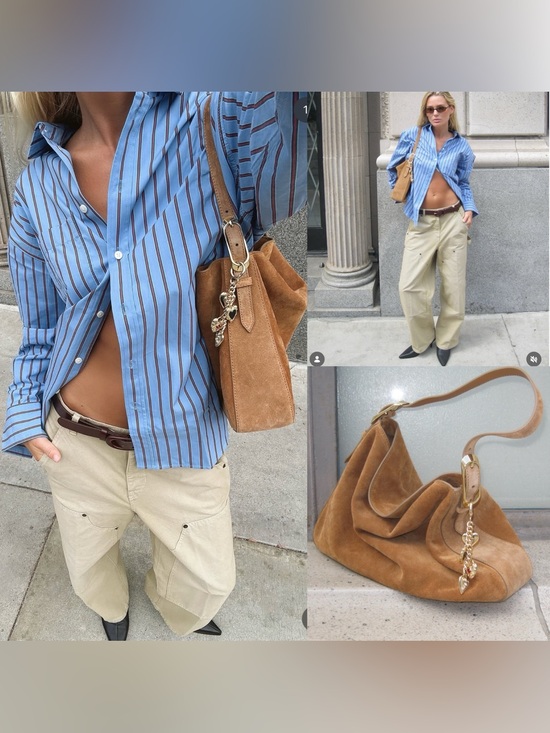 J. Crew Handbags - J. Crew Berkeley Suede Hobo Shoulder Bag in Tan